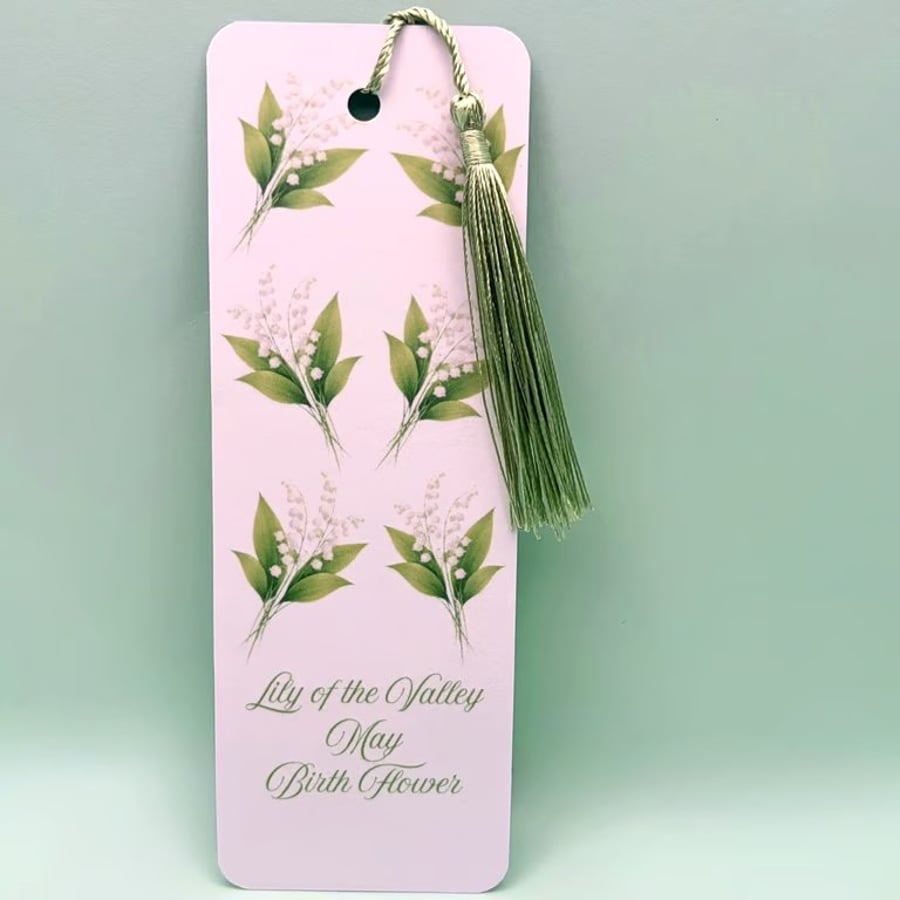 Lily of the Valley Tassel Bookmark - Botanical Floral Bookmark Gift