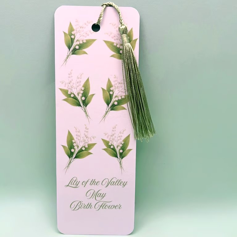 Lily of the Valley Tassel Bookmark - Botanical Floral Bookmark Gift