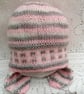 Pink and Grey Checkered Baby Hat Set, Baby Shower Gift, Gift Ideas for Baby - Image 2