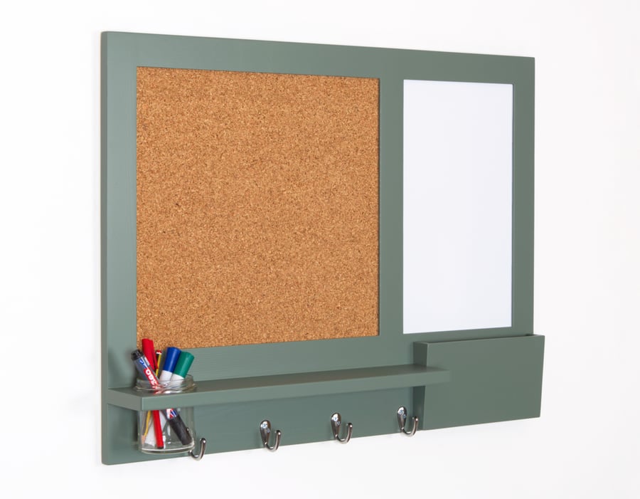 Whiteboard Cork Board Combination Matched to F&B Green Smoke