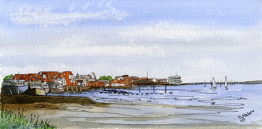 Essex – Barges at Burnham-on-Crouch from the Marina 02 DL Card
