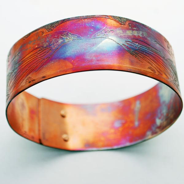 Copper Raven Crow Bracelet bangle