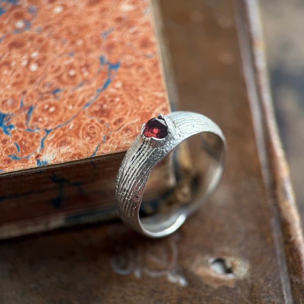 Sterling Silver Rough Spinel Crystal Ring Band