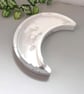 Crescent Moon Trinket Tray with Silver Mica and Glass Chips -  Celestial  Dish