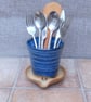 Cutlery and utensil drainer toothbrush holder stoneware pottery handmade   - Image 1
