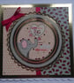 Valentine's Day Card Cute Elephant Love Hearts Bubble 3D Luxury Handmade Card  - Image 1