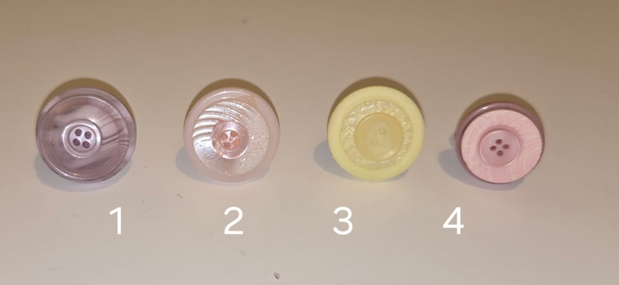 Handmade Plastic button rings - adjustable ring