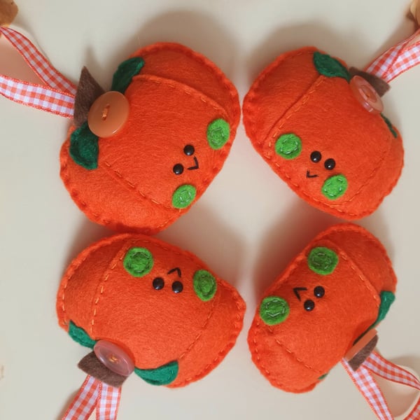 Wool blend felt Halloween 'Pumpkin' hanging decoration 