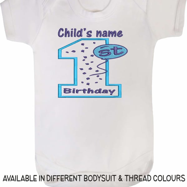 Personalised 1st Birthday Bodysuit Available in 6-12m & 12-18m