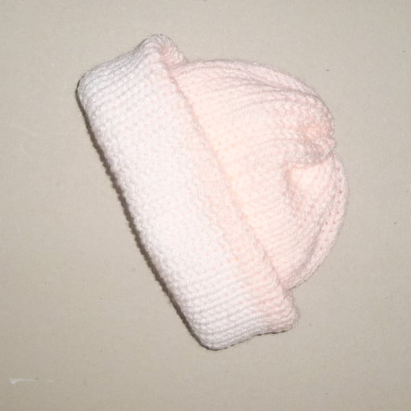 knitted reversible  new baby hat ( ref FA 494 C2 )