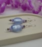 Silver Lined Light Blue Glass Earrings - Image 3