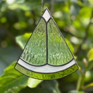 Stained glass lime wedge suncatcher - tropical summer decoration 