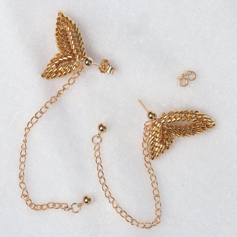 Golden Butterfly Dangle Earrings