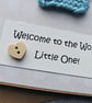Duck Egg Blue New Baby Card with Small Knitted Jumper Size 5" x 5" - Image 3