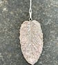 Hand made .999 fine silver Mint Leaf Pendant