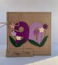 Handmade 90th Birthday Card from felt. Keepsake Card. Textile card. - Image 2
