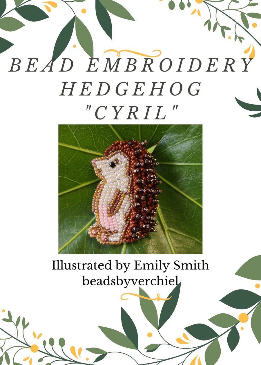 Bead Embroidery Hedgehog Brooch Kit Cyril