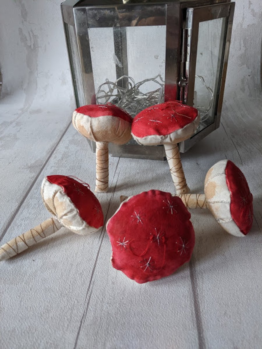 Toadstool hanging decorations