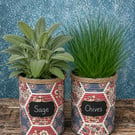 Vintage patchwork grow your own herb garden gift set 