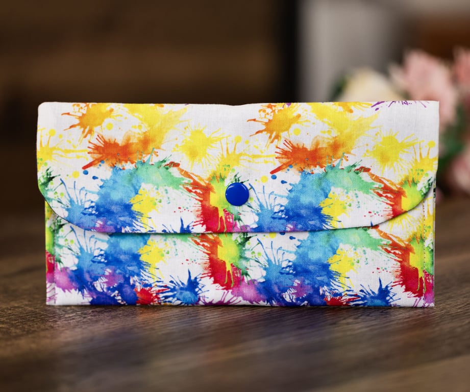 Handmade Coin Purse, Wallet Card Holder, Mini Wallet-Paint Splash Design-CP47