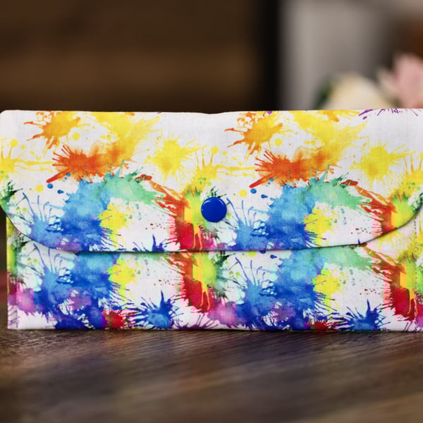 Handmade Coin Purse, Wallet Card Holder, Mini Wallet-Paint Splash Design-CP47