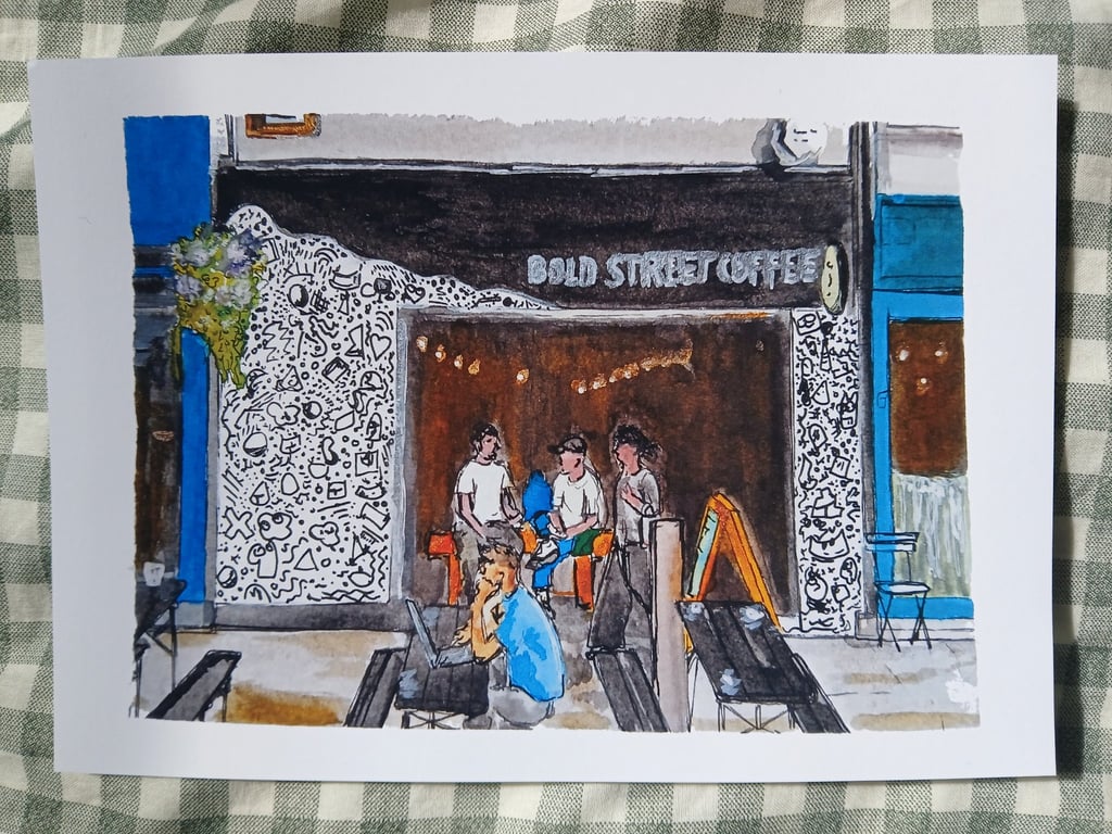 Bold street coffee watercolour print