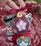 Pink Hellebore (Christmas Rose) hand-painted ceramic Christmas bauble - Image 2