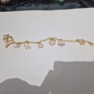 Horse mixed charm gold bracelet