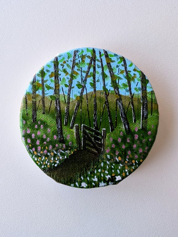 Into the Woods Original Painting Small Art Framed