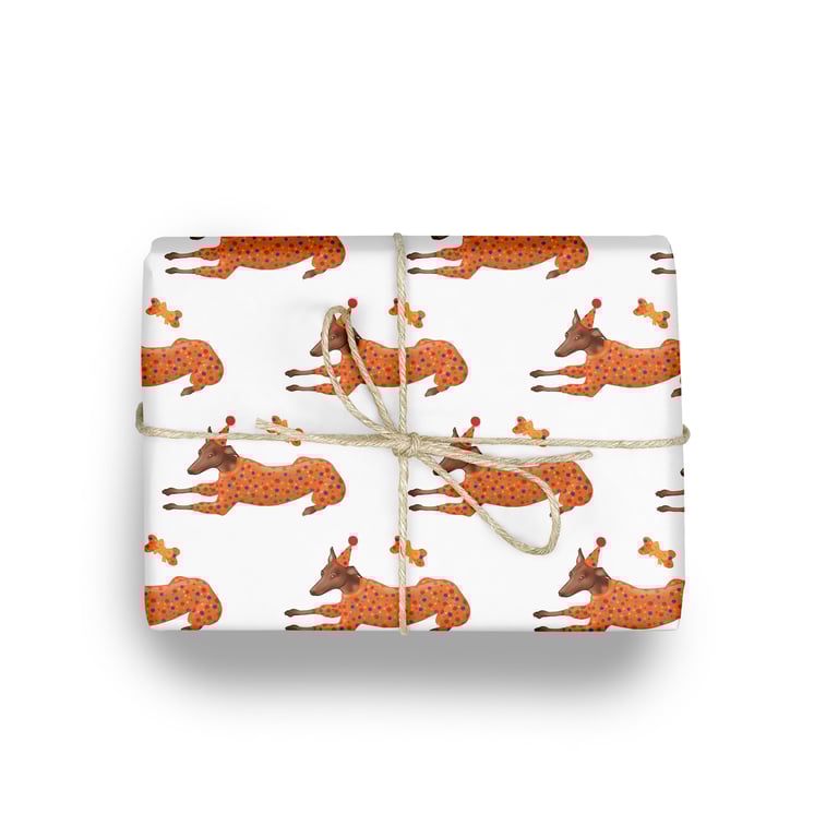 Greyhound wrapping paper for birthdays or Christmas
