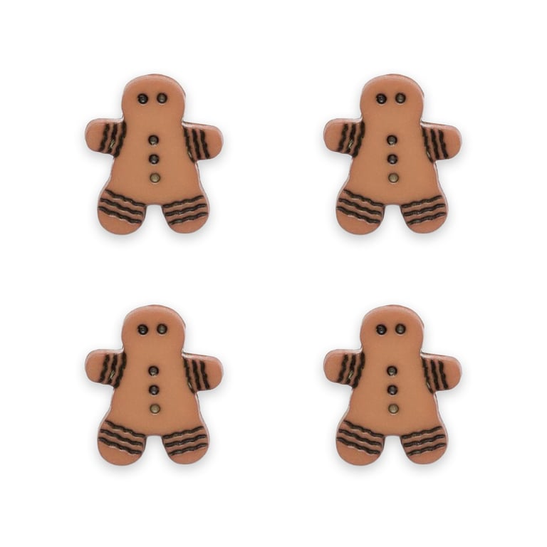 Gingerbread man buttons for children's Christmas knitting and crochet 15mm