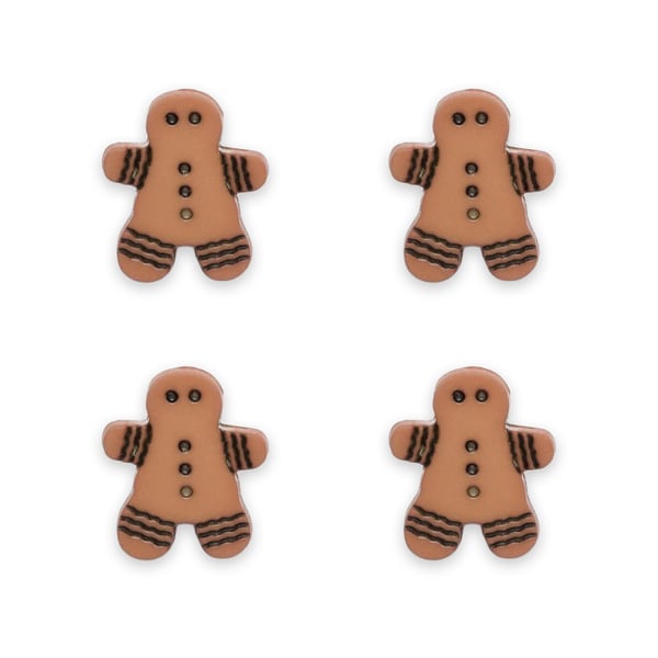 Gingerbread man buttons for children's Christmas knitting and crochet 15mm