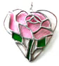 Pink Rose Heart Suncatcher Stained Glass 040 - Image 6