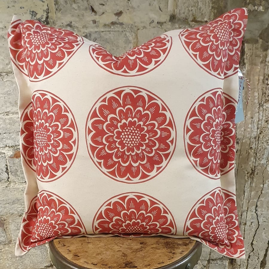 Red Rosette Cushion REDUCED