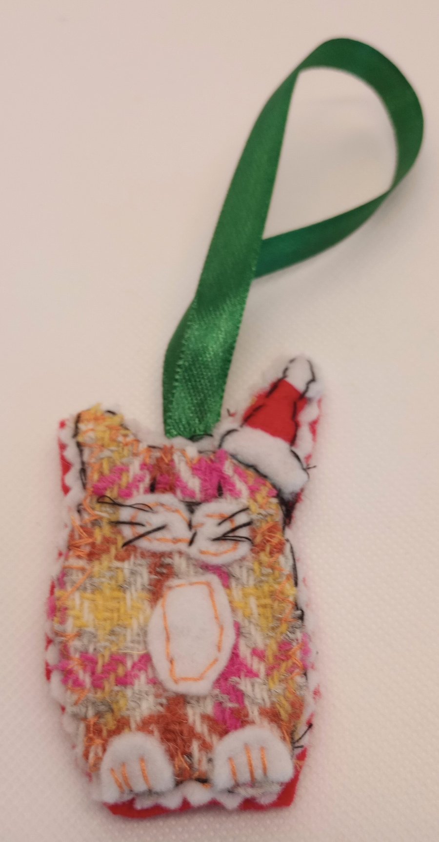 Cat Tweed Christmas tree decoration 