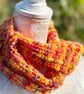Tequila Sunrise Hand Woven Art Yarn Scarf - Image 9