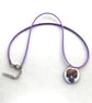  Summer Seconds - Circular Floral Enamelled Pendant - Pansy  - Image 5