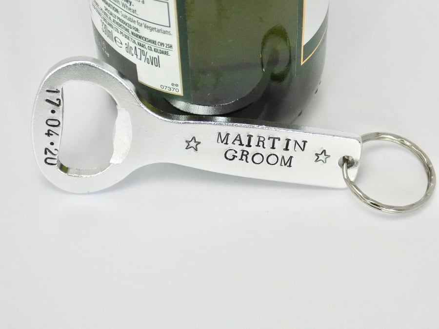 Personalised Groom Bottle Opener, Beer Bottle Opener, Unique Groom Gift