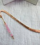 Bookmark, Forged and Stamped Copper, Rose Quartz and Moonstone - Image 3