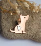 Dog Pin Brooch - Copper and Sterling Silver