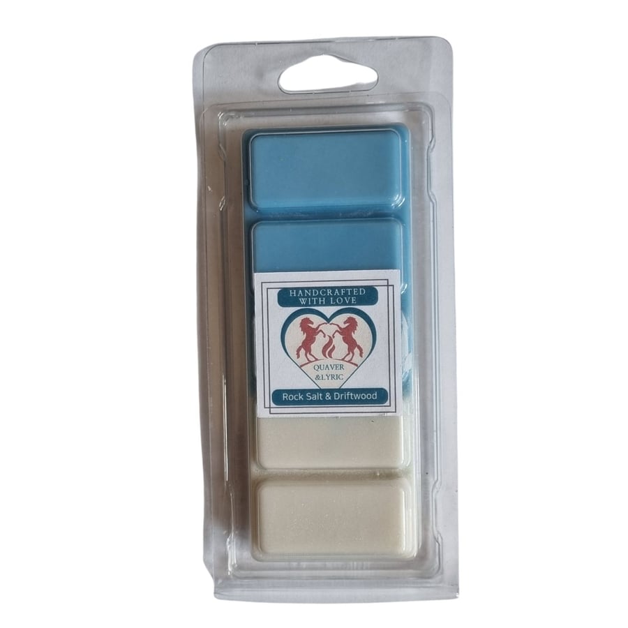 Soy Wax Melt Bar in Clamshell Rock Salt and Driftwood 65g