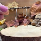 Copper & Silver Oak Leaf Drop Earrings