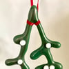 Fused Glass Mistletoe Decoration 