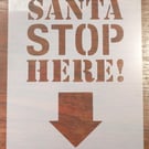 Santa Stop Here! Stencil Reusable PP Sheet for Arts & Crafts, DIY