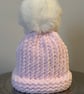 Handmade Pink Hat with Pom Pom 