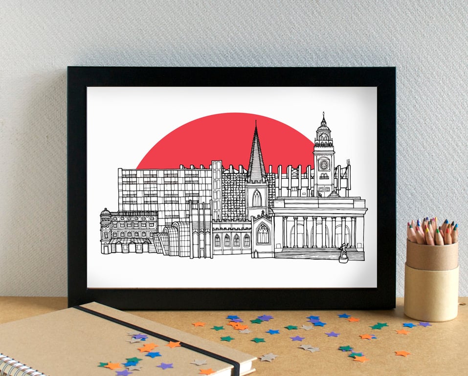 Sheffield United Football Club Skyline Art Print with Bramall Lane
