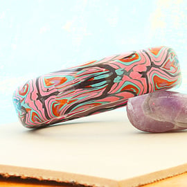 Artisan - Designer Chunky Bangle - Gothic Pinks in Polymer Clay