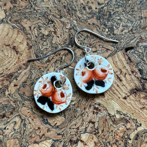 Handmade Drop Earrings, One of a Kind, Unique, sustainable Jewellery Ceramic