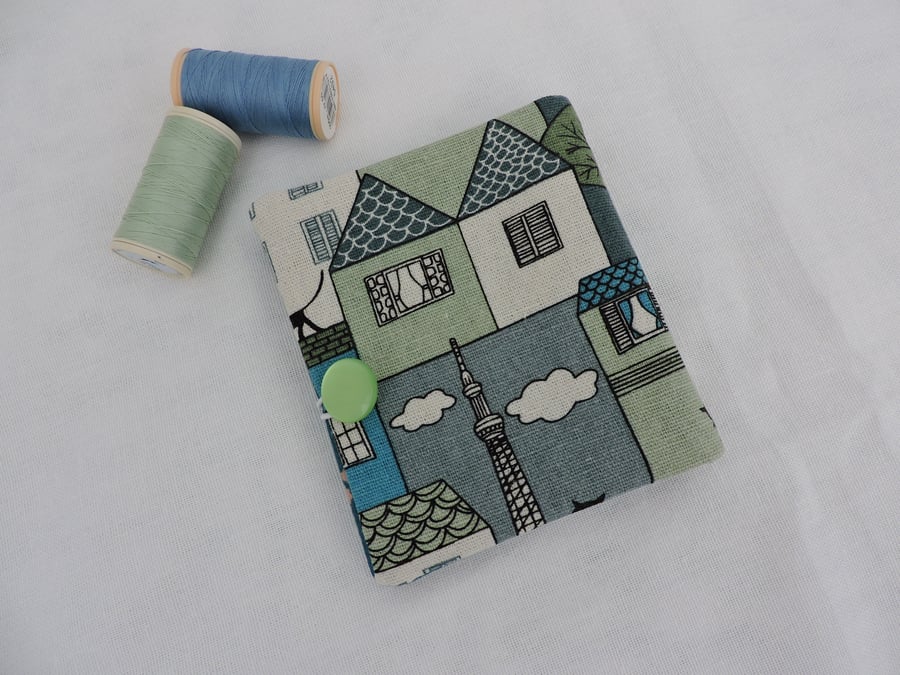 Clearance Sale 4.00  Sewing Needle Case Teal Turquoise Sage White and Black
