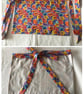 Yellow floral tie waist apron with three pockets, Half Apron - Image 6
